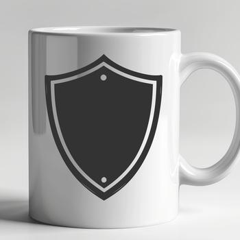 Vector graphic illustration of a shield with armor details.