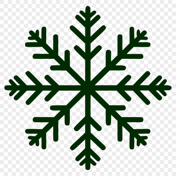 A delicate six-pointed snowflake with intricate edges, suitable for winter-themed designs.