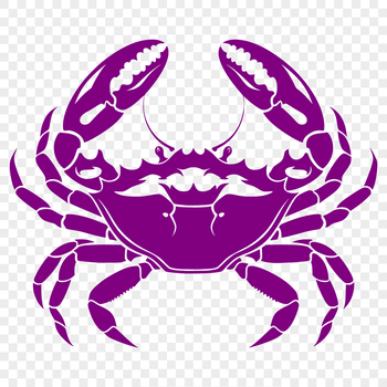 A detailed illustration of a crab's full body, suitable for vector design and cutting machine applications.