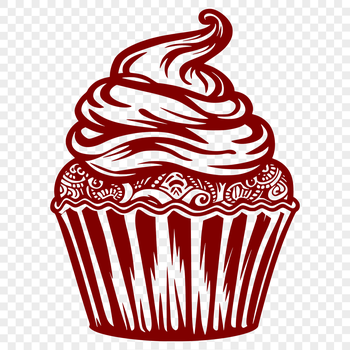 A digitally created cupcake illustration in vector format, suitable for various graphic design applications.