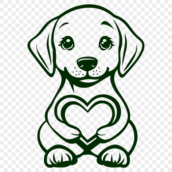 An outline vector graphic of a Weimaraner in a seated position.