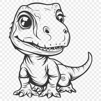 A colorful illustration of a small prehistoric dino in full body pose, suitable for crafting and design projects.