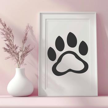 High-resolution digital clip art featuring a collection of detailed paw print designs.