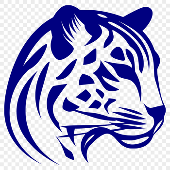 A detailed illustration of an ocelot's head, rendered as a vector graphic.