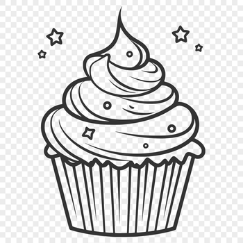 A digital representation of a classic dessert, featuring a stylized cupcake design.