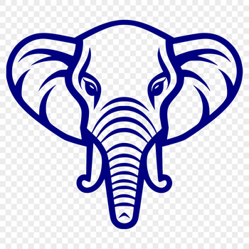 A simple line drawing of a majestic elephant's head, suitable for various design purposes.