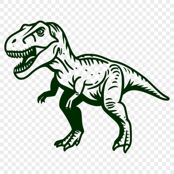 A detailed illustration of a Tyrannosaurus Rex in its entirety.