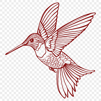 A colorful illustration of a hummingbird in full-body view, showcasing its iridescent feathers.