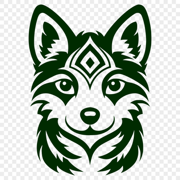 Illustrated Husky dog breed with ornate design elements.