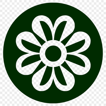 A simple line drawing of a sunflower with large petals and a tall stem, suitable for gardening or floral design.