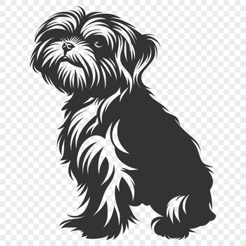 A vector illustration of a Shih Tzu dog sitting on its hind legs, suitable for various design applications.