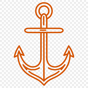 A simple line drawing of an anchor symbol, suitable for nautical and cruise-themed designs.