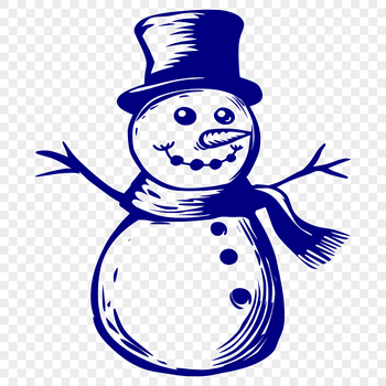 A winter-themed snowman made from vector shapes, ideal for digital use in design projects.