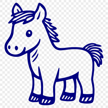 A digital illustration of a horse in full body view.