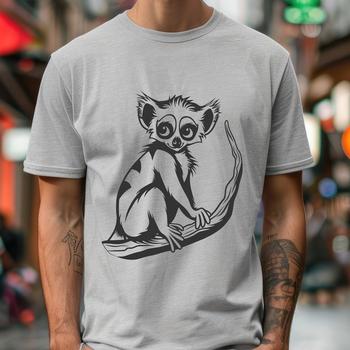 A clear graphic illustration of a full-body lemur in vector format.