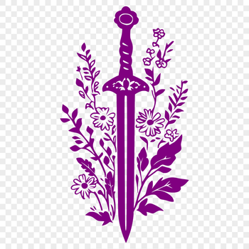 A detailed illustration of a medieval-style sword with intricate designs and patterns, suitable for vector art projects.