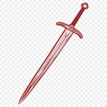 A high-quality illustration of a medieval-style sword with intricate details.