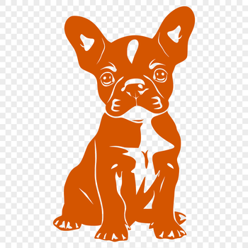 A full-body illustration of a Boston Terrier sitting on its hind legs.