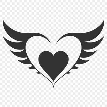 A stylized illustration of a heart shape for vector art and design projects.