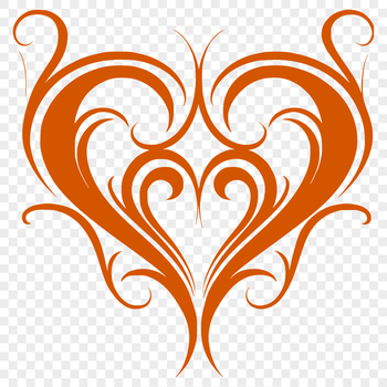 Ornate heart shape design in vector format.