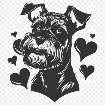 A vector illustration of a Miniature Schnauzer's head, suitable for personal or commercial use in various design projects.