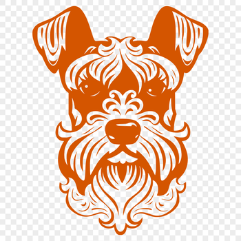 A small breed dog with an ornate head, suitable for pet owners who prefer vector artwork.