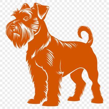 A full-body illustration of a Miniature Schnauzer dog in standing pose.