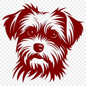 A digital illustration of a small Morkie dog with a cute expression.