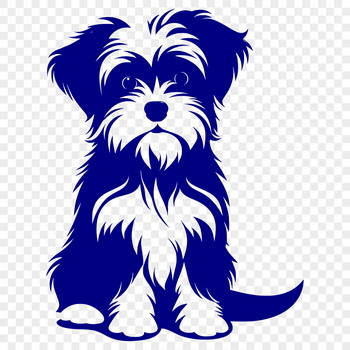 A digital illustration of a Morkie sitting on its hind legs.