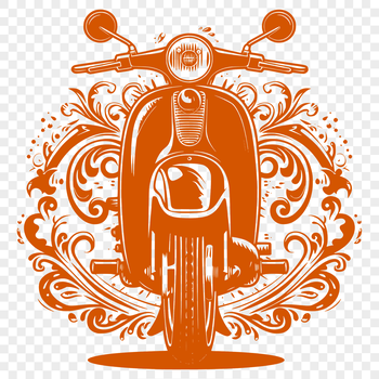 A detailed vector illustration of a motorcycle with ornate design elements.