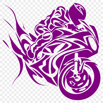 A detailed illustration of a motorcycle with ornate design elements, suitable for vector art and cutting machine designs.