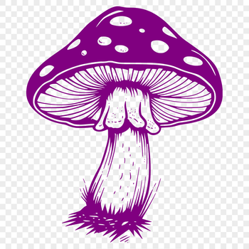 Illustrated mushroom graphic in vector format for various design uses.
