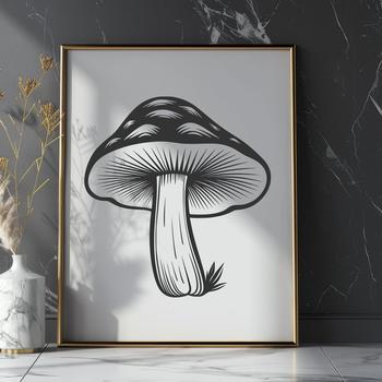 An isolated vector image of a single mushroom, suitable for print and digital applications.