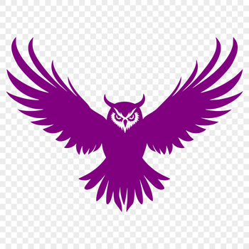 A high-resolution, full-body illustration of a majestic owl in flight.