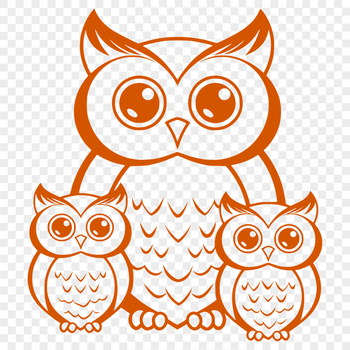 A detailed illustration of an owl's full body, showcasing its distinctive features.