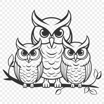 A detailed illustration of a full-body owl with soft feathers and large round eyes, suitable for vector graphics.