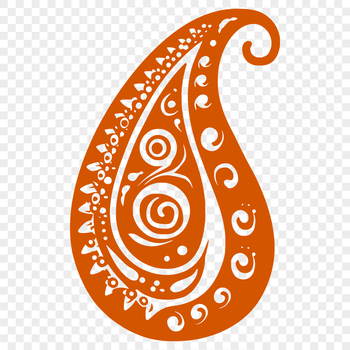 Ornate Paisley shape with intricate design elements for vector art and craft projects.