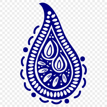 Ornate paisley shape design used as a template for vector art projects.