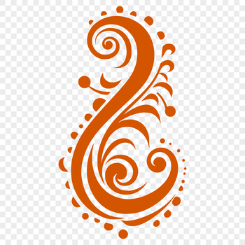 A stylized ornate paisley shape suitable for vector design.
