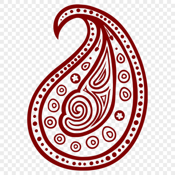Ornate paisley shape with intricate details, suitable for vector art designs.