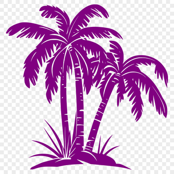 A simple illustration of palm trees in a tropical setting.