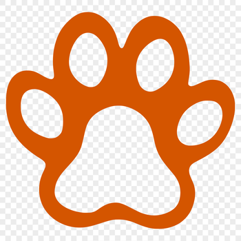 A set of customizable paw print designs suitable for various applications.
