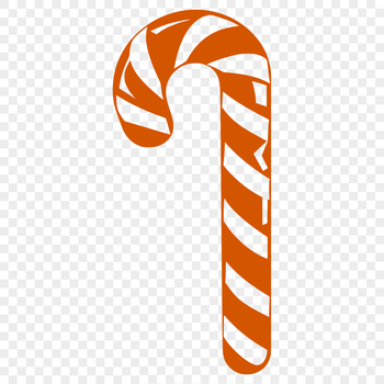 A vector illustration of a traditional Christmas candy cane with stripes.