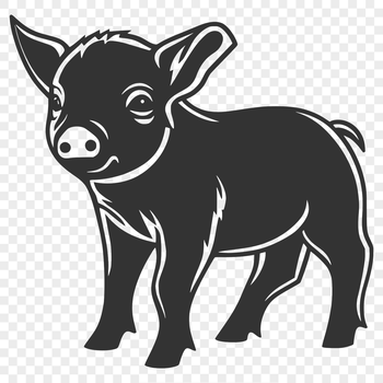 A digital illustration of a standing pig with full body depicted.