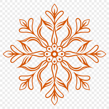 A delicate winter snowflake design made from intricate geometric patterns.