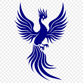 A majestic mythical creature in full body pose, depicted as a phoenix.