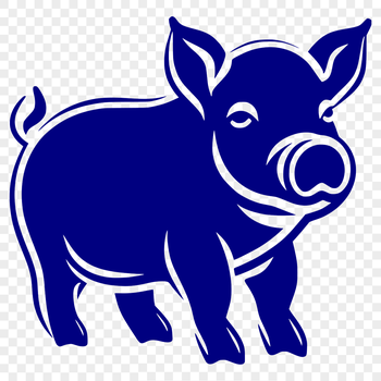 A detailed illustration of a standing farm animal, depicted in a stylized manner.
