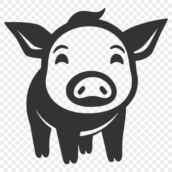 An illustration of a pig, suitable for various design applications including vector art and clip art.