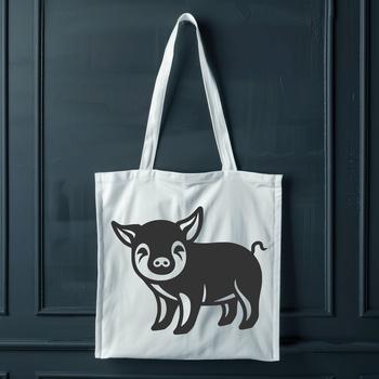 A full-body illustration of a standing pig, ideal for various design applications.
