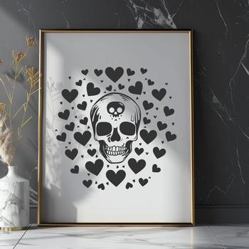 Unique Skull Vector Drawing